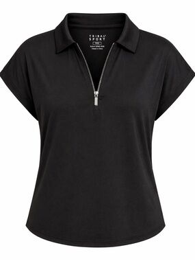 Tribal Sport Black Half Zip Top UPF50 NWT XS